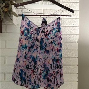 J.Crew Silk Cami, pink and purple pattern